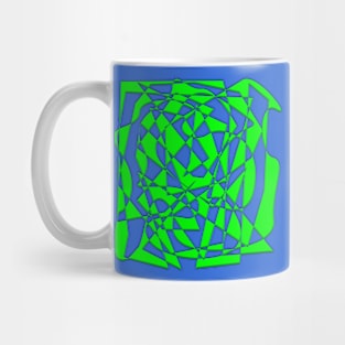 Abstract Geometry - Green and Blue Mug